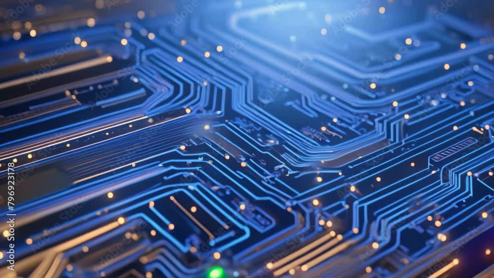 Circuit board close up. Technology background. 3d rendering abctract ...