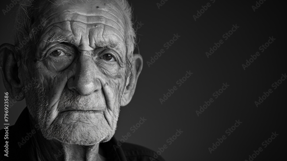 Eternal Essence: Portrait of an Elderly Man. Generative AI