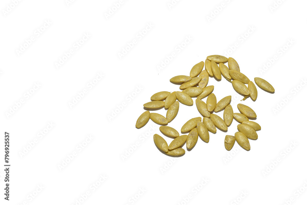 Background PNG. Melon seeds lie in a heap on the surface.