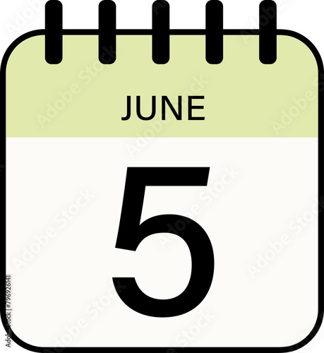  calendar 5 June Icon day date photo