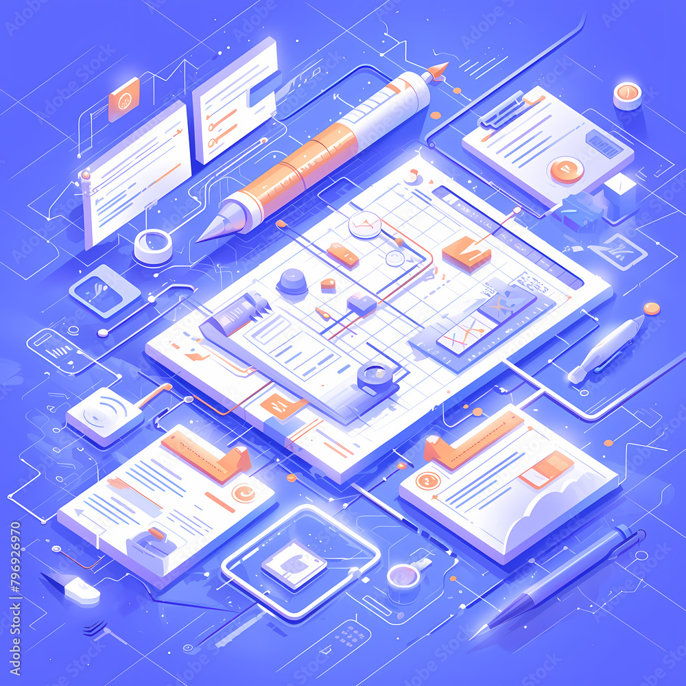 Dynamic Flowchart and Concept Map Illustration Showcasing Strategic ...