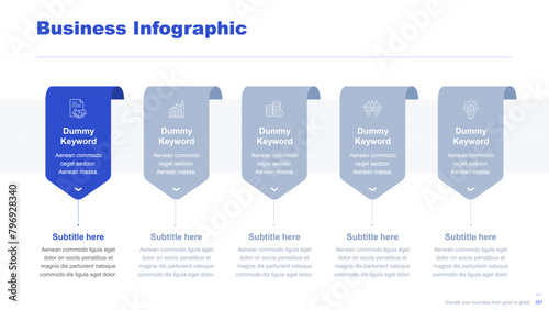 Flat business infographic diagram vector slide presentation template
