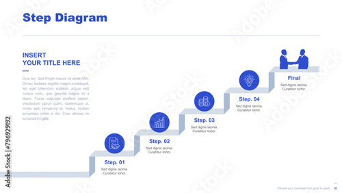 Flat business infographic diagram vector slide presentation template