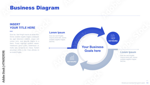 Flat business infographic diagram vector slide presentation template