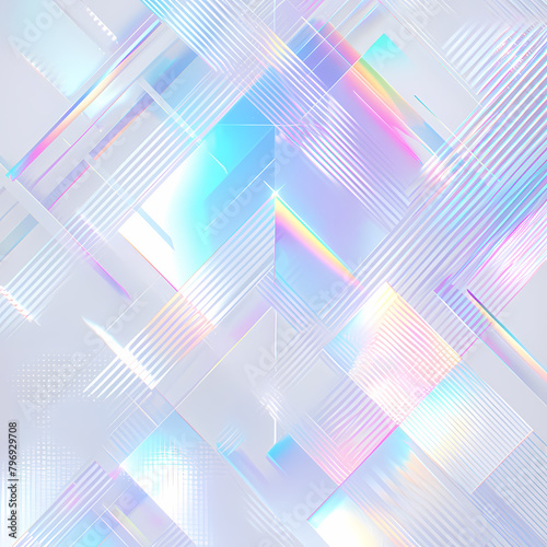 Ethereal and Tech-Inspired Background  A Vivid Hologram Pattern in Silvery Blue