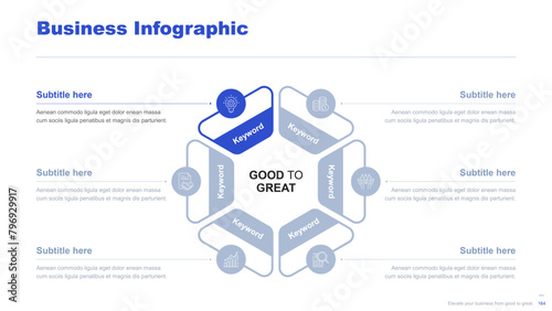 Flat business infographic diagram vector slide presentation template