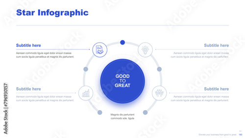 Flat business infographic diagram vector slide presentation template