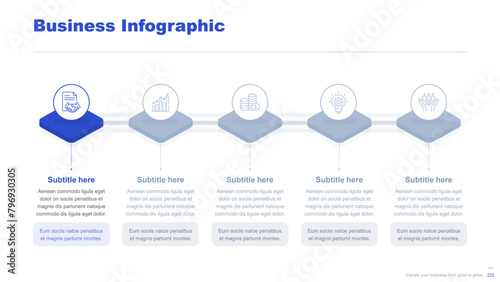Flat business infographic diagram vector slide presentation template