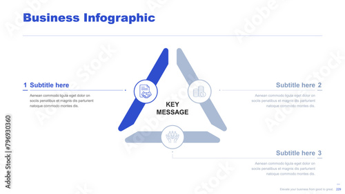Flat business infographic diagram vector slide presentation template
