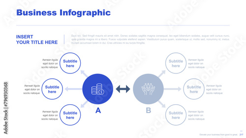 Flat business infographic diagram vector slide presentation template