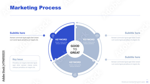 Flat business infographic diagram vector slide presentation template