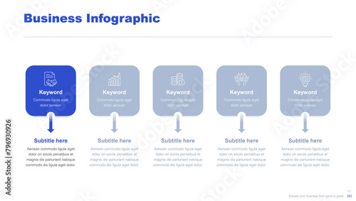 Flat business infographic diagram vector slide presentation template