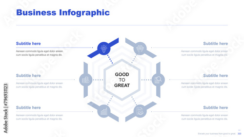Flat business infographic diagram vector slide presentation template