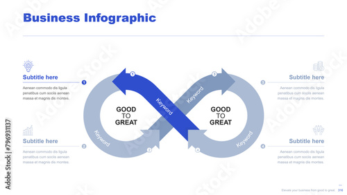 Flat business infographic diagram vector slide presentation template