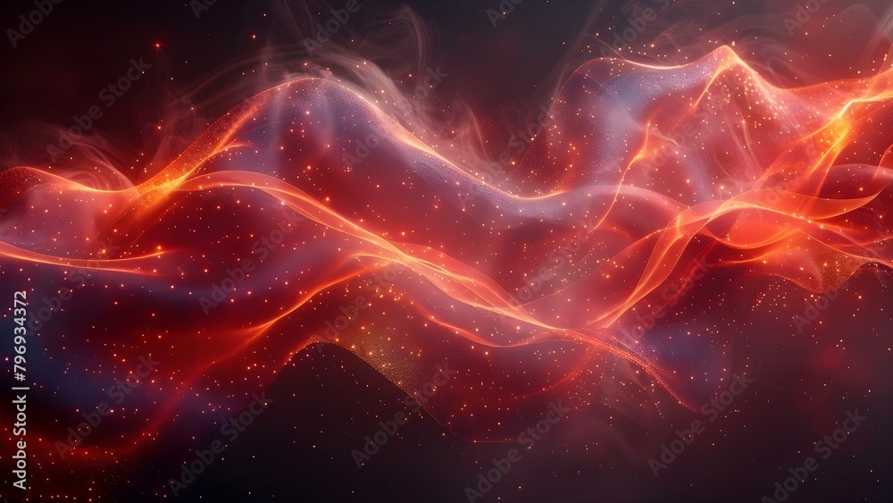 Enhancing Visuals with Digital Red Wave Background for Versatile Tech Processes. Concept Digital Backgrounds, Tech Processes, Visual Enhancement, Red Wave Backgrounds