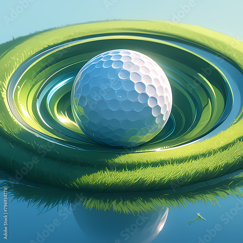 Experience the Power of Golf with This Closeup Image of a Golf Ball in Motion on the Tee. Perfect for Sports and Lifestyle Contexts! photo