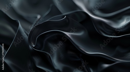 Sophisticated and high-quality 4K black minimalistic background, featuring delicate abstract textures and shapes that convey a dark, introspective mood