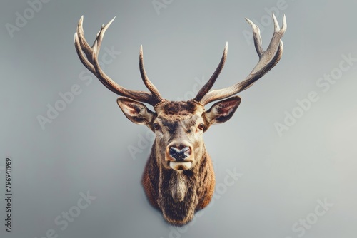 Majestic deer head with large antlers © Balaraw