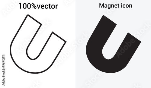 Vector magnet icon set