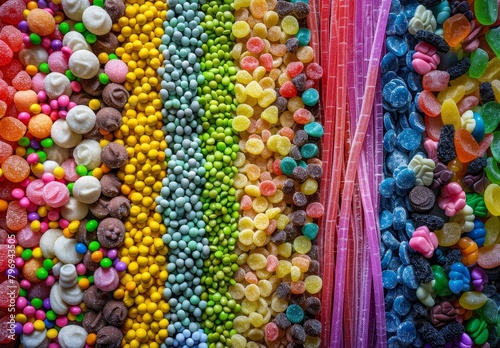 Colorful assortment of candies and sweets