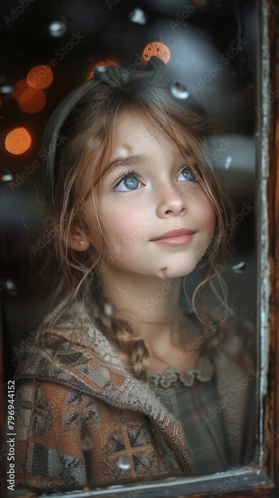 Little Girl Looking Out of a Window Little Girl Looking Out of a Window