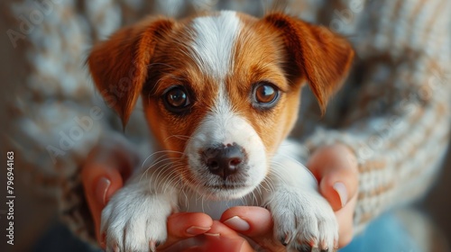 Person Holding Puppy in Hands