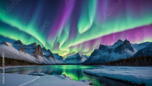 Aurora Borealis, Witness the Spectacle of the Northern Lights, as Colors Dance from Aurora Green to Polar Blue to Lavender Violet.