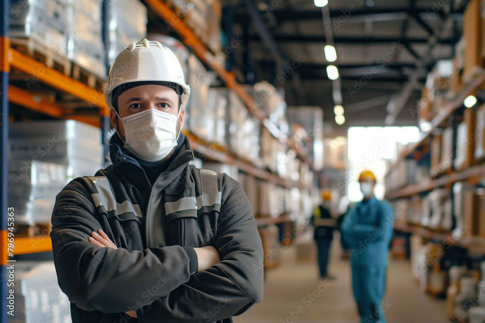 Man in Safety Gear at a Warehouse Man in Safety Gear at a Warehouse