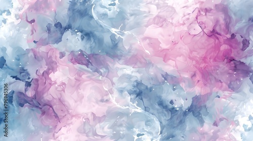 Seamless pattern background inspired by the art of watercolor painting with soft blended strokes in a variety of pastel shades