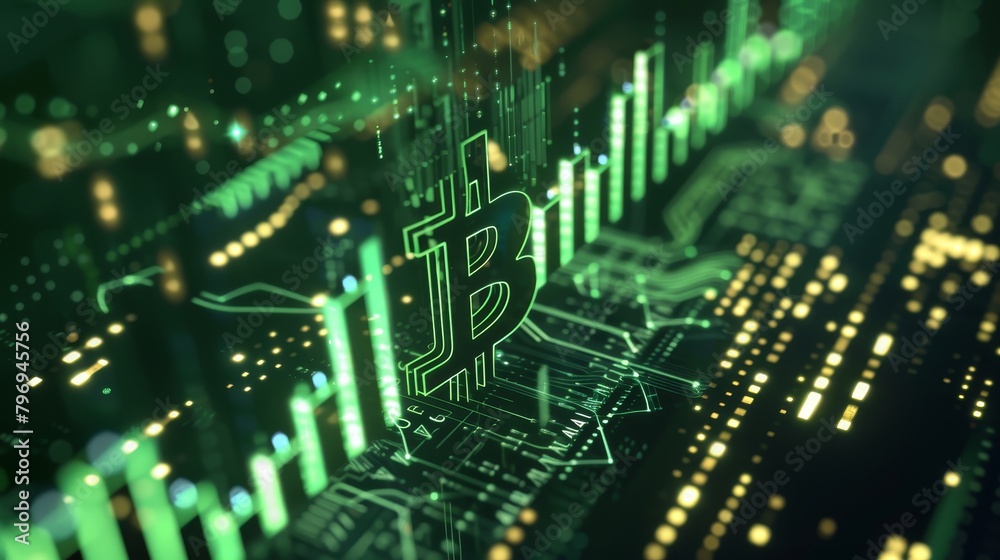 A close-up of a green circuit board with electronic components like chips, showcasing the intricate design of modern technology A close-up of a green circuit board with electronic components like chips, showcasing the intricate design of modern technology