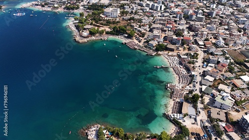 Fototapeta Naklejka Na Ścianę i Meble -  ksamil saranda in albanien im sommer von oben mit der dji air 3 drone