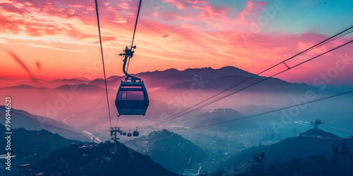 cable car in the mountains