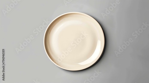   Image Description     A simple  elegant plate on a solid gray background.