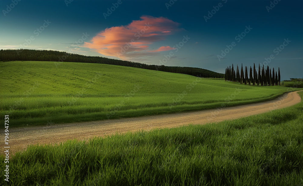 landscape with field and sky landscape with field and sky