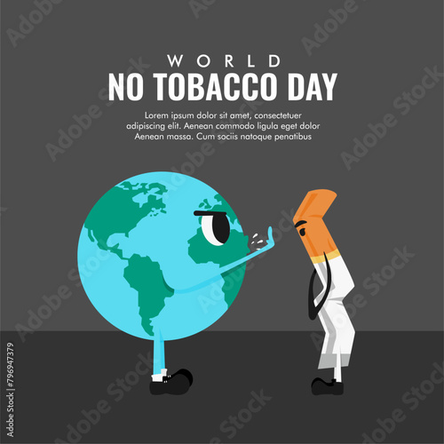 world no tobacco day poster template vector