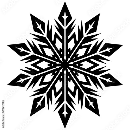 snowflake silhouette vector illustration svg file