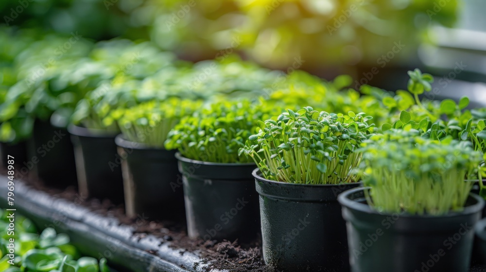 Lush Green Plants in Pots