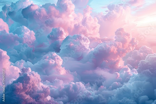 Ethereal clouds swirling in dreamy pastel hues photo