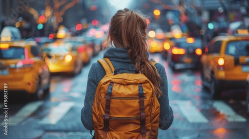 Woman in Yellow Jacket Standing Outside