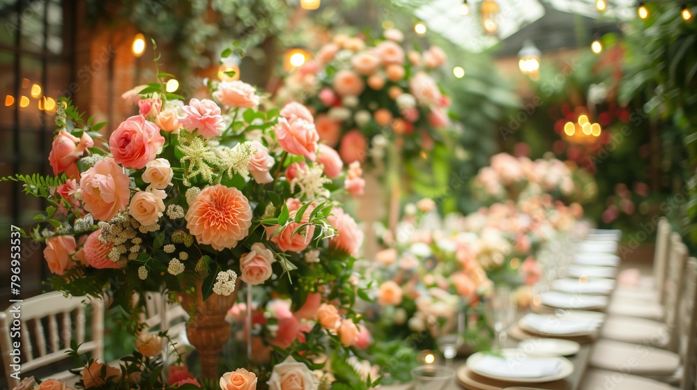 Naklejka premium Enchanted Garden Wedding Wonderland, generative ai