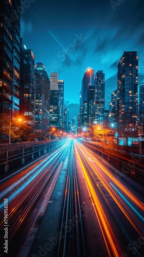 Illuminated Tunnel With Long Exposure