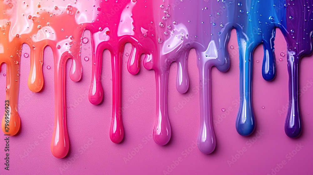 Colorful abstracts and vibrant splashes of acrylic paint on a white background, dripping off the surface, create a visually appealing effect. Colorful abstracts and vibrant splashes of acrylic paint on a white background, dripping off the surface, create a visually appealing effect.