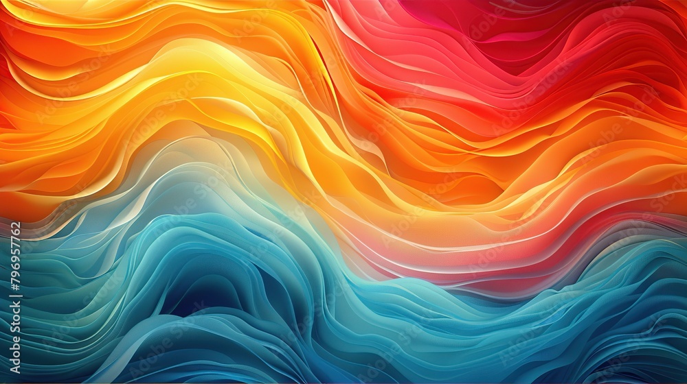 Abstract horizontal background with colorful waves. Illustration for banners, flayers and presentation.