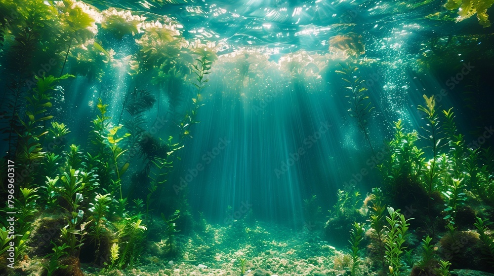 Tranquil Underwater Garden, generative ai