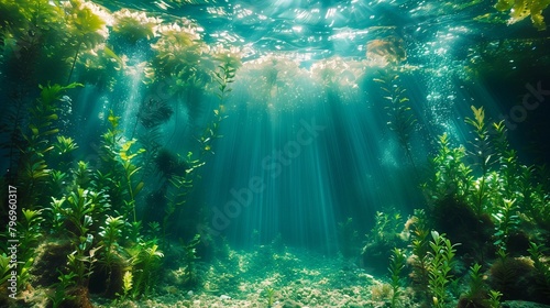Tranquil Underwater Garden  generative ai