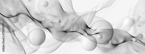Discover a world of visual intrigue as spheres and patterns come together in this sensual and erotic digital monochrome artwork.