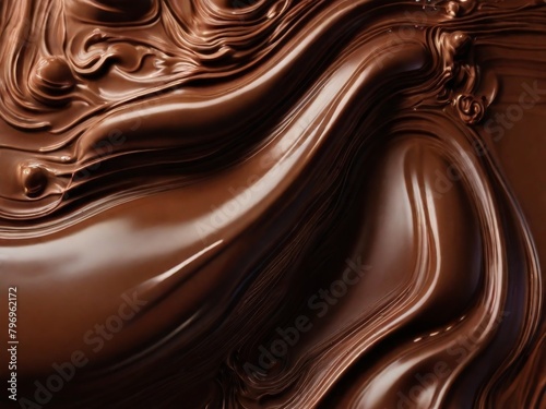 Obraz na płótnie Chocolate texture. Liquid chocolate close-up.Textured dark chocolate w salonie