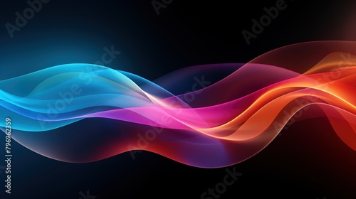 Geometric wave abstract background design concept with rainbow-colored lights
