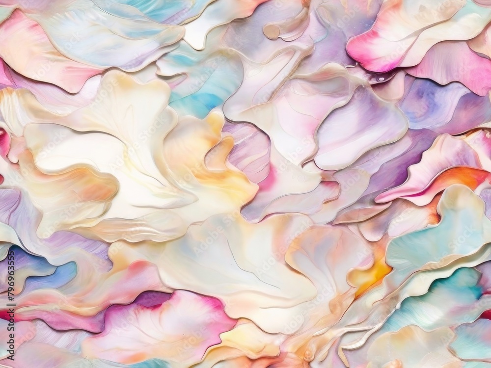Multi-colored abstract liquid background in soft pastel colors. Watercolor paints.