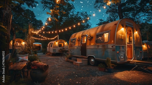 Retro Camping Experience Under the Stars, generative ai